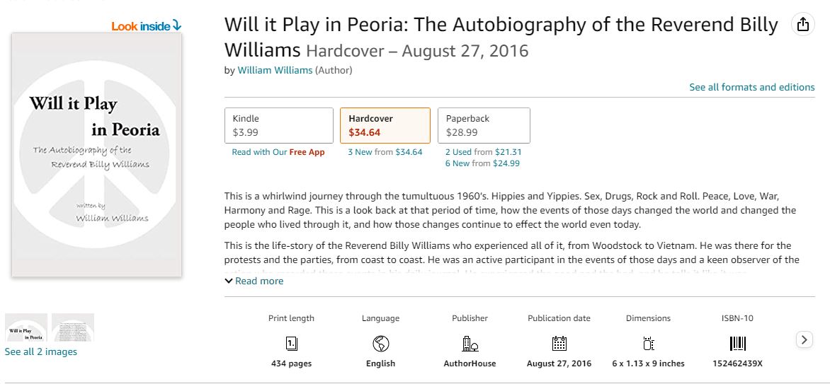 A book is shown on the amazon page.