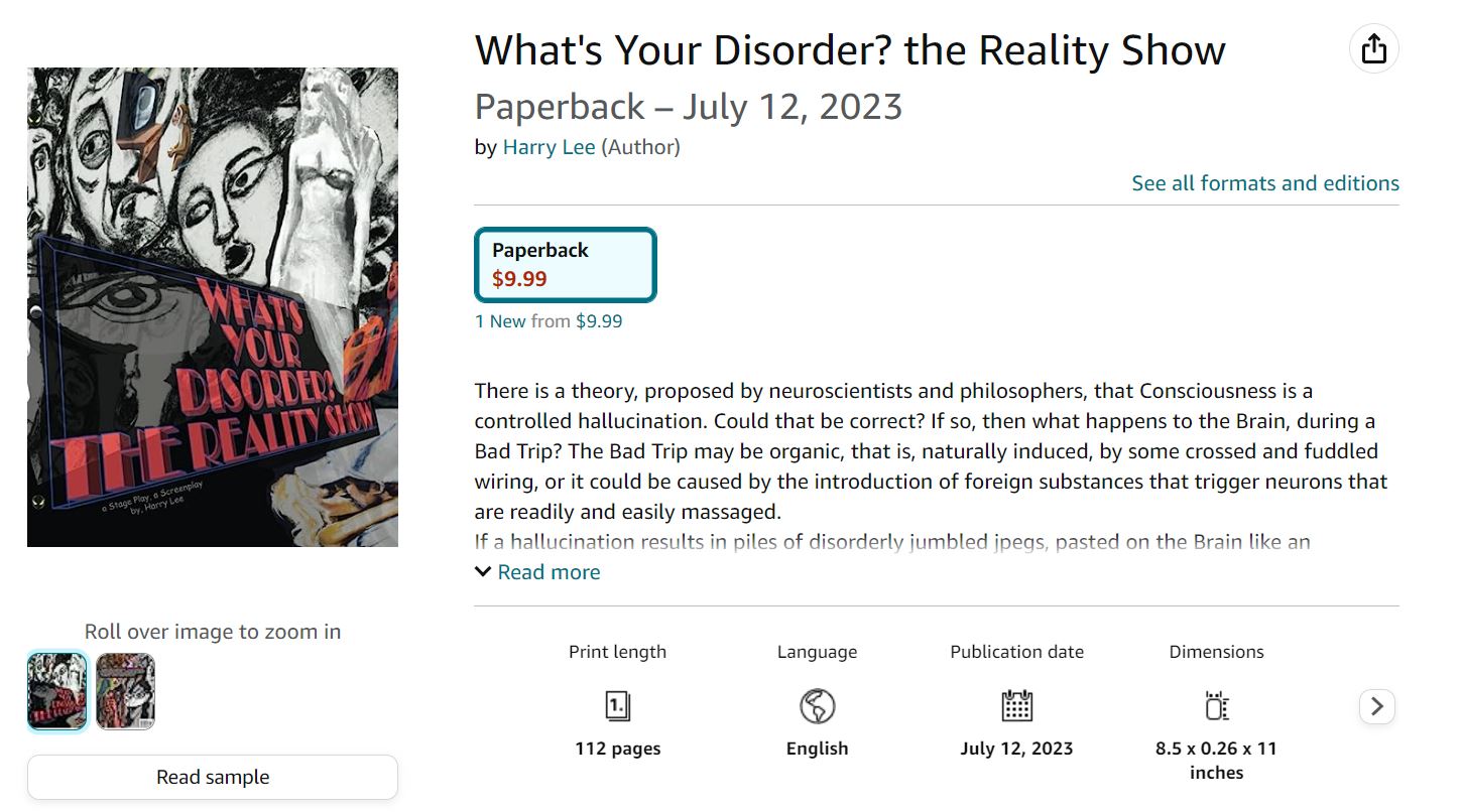 A book cover for what 's your disorder ? the reality show.